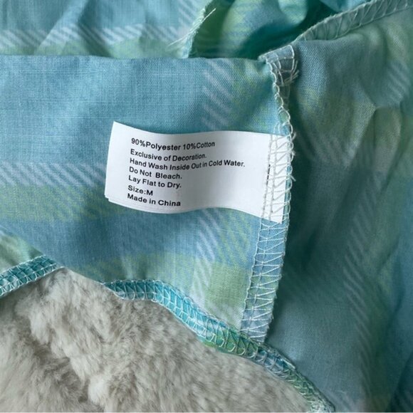 Meijer | Easter Dog apparel "Blue Plaid" Button Up Shirt | Size Medium - Picture 9 of 10